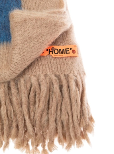 Shop Off-white Beige Mohair Blanket With Arrow Print Off White In Not Applicable