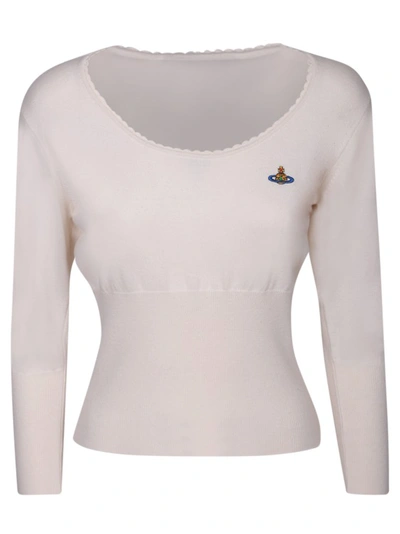 Shop Vivienne Westwood Logo On The Chest Sweater In White