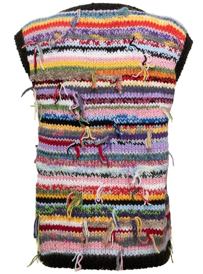 Shop Cavia Regular Multicolor V Neck Hand Knit Vest