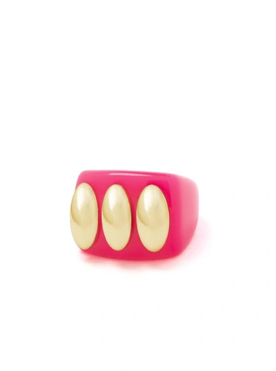 Shop La Manso Fluopink Knuckle Duster Pink Plastic Ring In Not Applicable