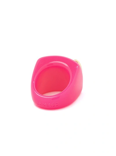 Shop La Manso Fluopink Knuckle Duster Pink Plastic Ring In Not Applicable