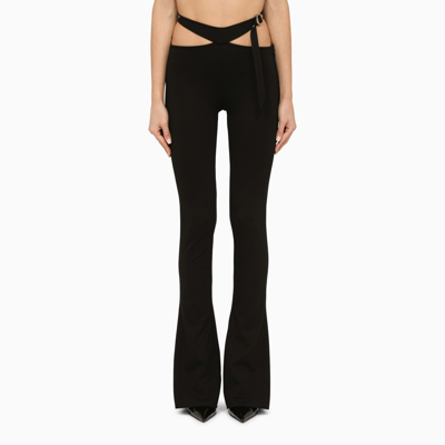 Shop Attico The  Black Slim Trousers With Cut-out