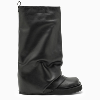 Shop Attico Combat Robin Black Leather Boot