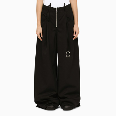 Shop Attico The  Black Oversize Wool Trousers