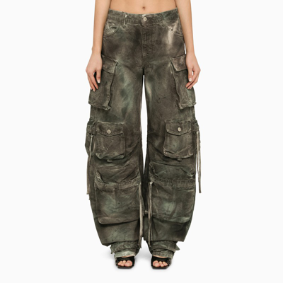 Shop Attico The  | Camouflage Denim Cargo Jeans In Green