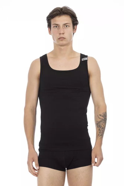 Shop Bikkembergs Sleek Dual Pack Stretch Cotton Tank Men's Tops In Black