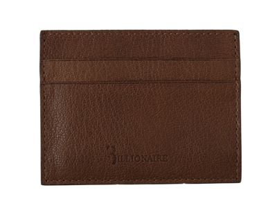 Shop Billionaire Italian Couture Brown Leather Cardholder Men's Wallet