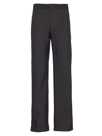Shop Prada Men's Silk Pants In Black