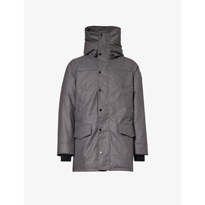 Shop Canada Goose Langford High-neck Regular-fit Recycled-wool-blend-down Parka In Slate Grey