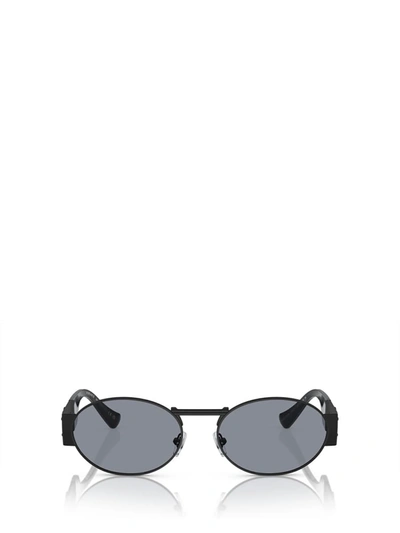 Shop Versace Eyewear Sunglasses In Matte Black