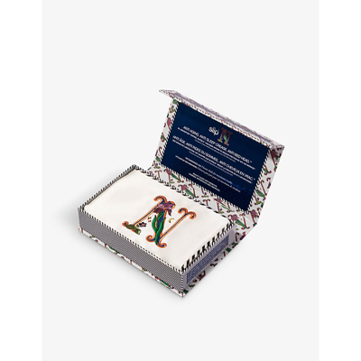 Slip N Queen Letter-embroidered Silk Pillowcase 51cm X 76cm