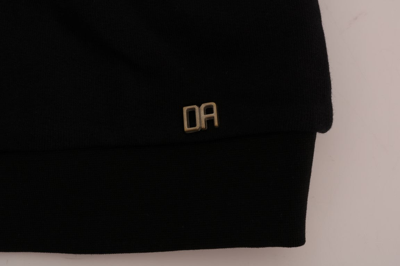 Shop Daniele Alessandrini Elegant Black Cotton Crewneck Men's Sweater