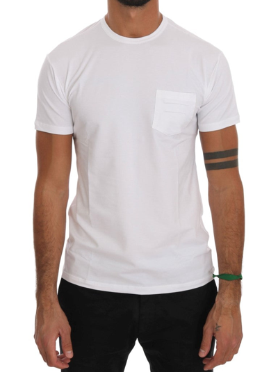 Shop Daniele Alessandrini White Cotton Crewneck Men's T-shirt