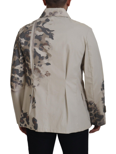 Shop Dolce & Gabbana Elegant Beige Cotton Button-down Men's Shirt