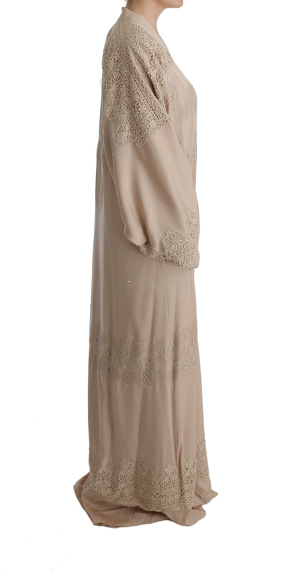 Shop Dolce & Gabbana Elegant Beige Cape Kaftan Women's Dress
