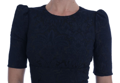 Shop Dolce & Gabbana Floral Brocade Mini Flare Women's Dress In Black