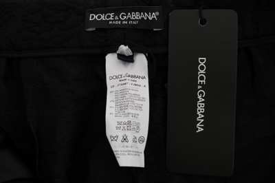 Shop Dolce & Gabbana Elegant Floral Brocade Dress Women's Shorts In Black