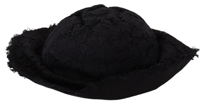 Shop Dolce & Gabbana Elegant Sun-ready Black Designer Women's Hat