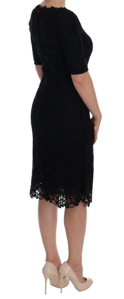 Shop Dolce & Gabbana Elegant Black Knee-length Sheath Women's Dress