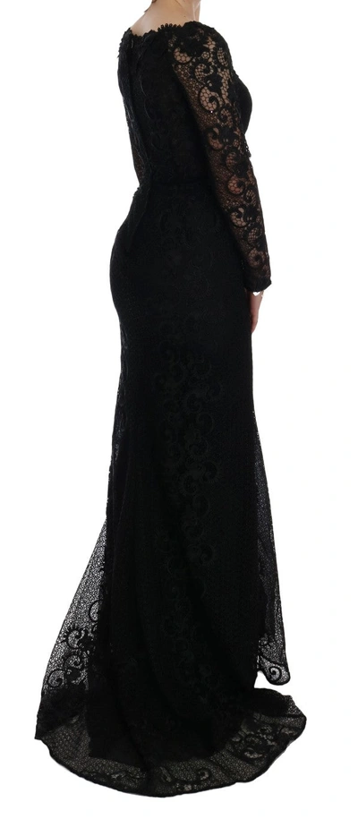 Shop Dolce & Gabbana Elegant Full Length Black Sheath Maxi Women's Dress