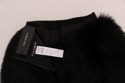 Shop Dolce & Gabbana Black Lamb Fox Fur Mini Hot Women's Pants