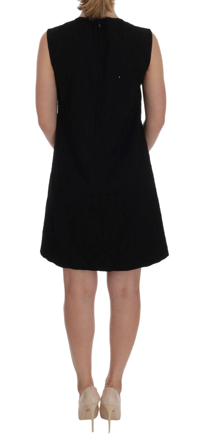 Shop Dolce & Gabbana Black Crystal-embellished Stretch Mini Women's Dress