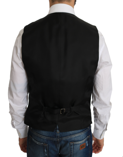 Shop Dolce & Gabbana Elegant Black Silk Blend Formal Men's Vest