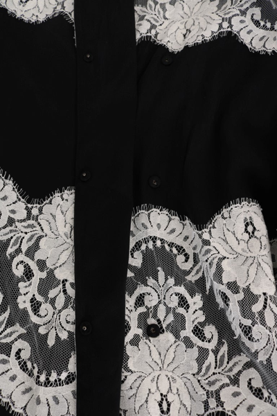 Shop Dolce & Gabbana Elegant Silk Floral Lace Kaftan Maxi Women's Dress In Black/white