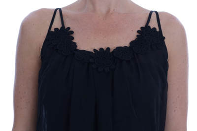 Shop Dolce & Gabbana Elegant Black Silk Lace Chemise Women's Dress