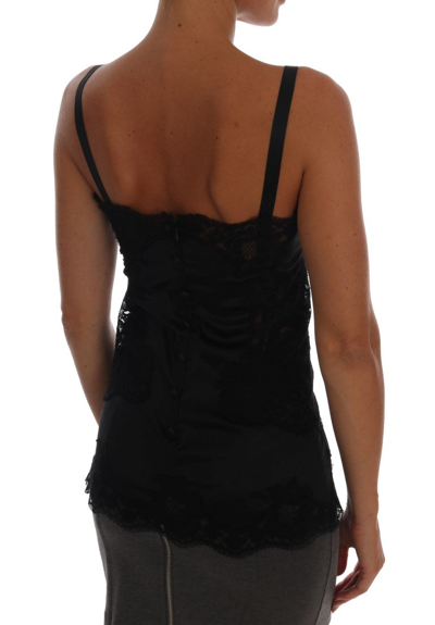 Shop Dolce & Gabbana Silk Blend Black Lace Top Dressing Women's Gown
