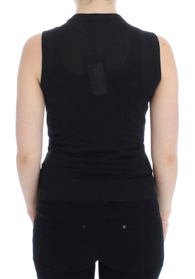 Shop Dolce & Gabbana Elegant Black Sleeveless Pullover Women's Vest