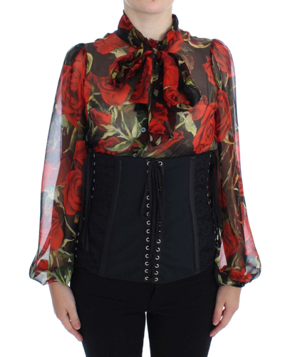 Shop Dolce & Gabbana Elegant Black Floral Brocade Corset Women's Belt