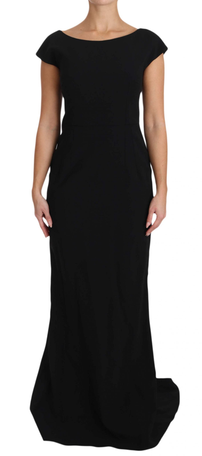 Shop Dolce & Gabbana Elegant Black Maxi Sheath Women's Dress