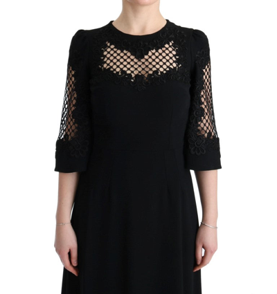 Shop Dolce & Gabbana Elegant Black Floral Maxi Women's Dress