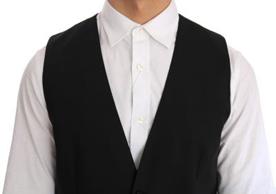 Shop Dolce & Gabbana Elegant Slim Fit Formal Vest In Men's Black