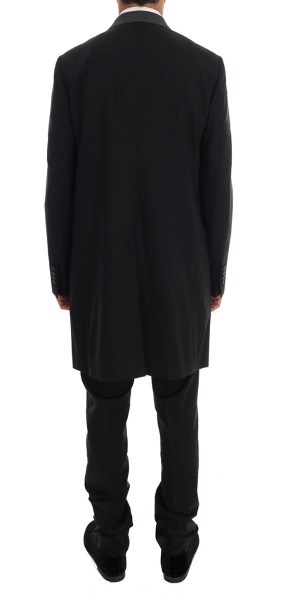 Shop Dolce & Gabbana Elegant Black Double Breasted Wool Men's Suit
