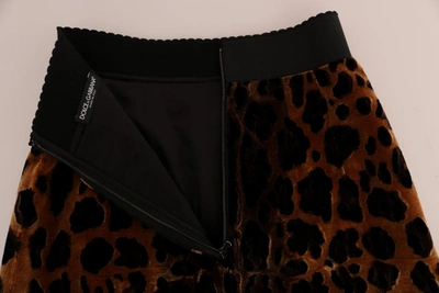 Shop Dolce & Gabbana Elegant Leopard Print A-line Women's Skirt In Brown