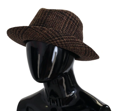 Shop Dolce & Gabbana Elegant Brown Fedora Hat - Winter Chic Women's Accessory