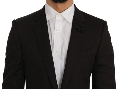 Shop Dolce & Gabbana Elegant Brown Jacquard Martini Men's Suit