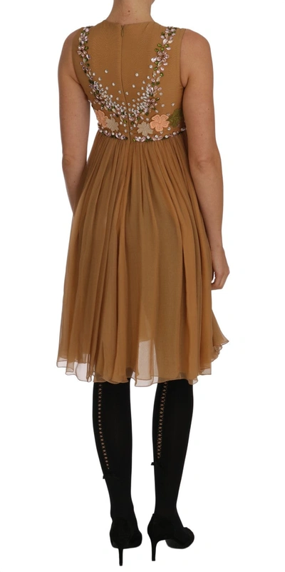 Shop Dolce & Gabbana Exquisite Gold Silk A-line Women's Dress