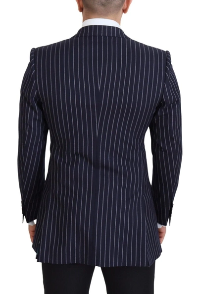 Shop Dolce & Gabbana Elegant Navy Slim Fit Wool Men's Blazer In Navy Blue