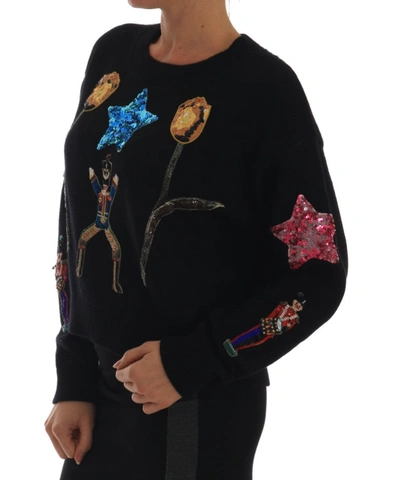 Shop Dolce & Gabbana Enchanted Elegance Cashmere Women's Sweater In Black