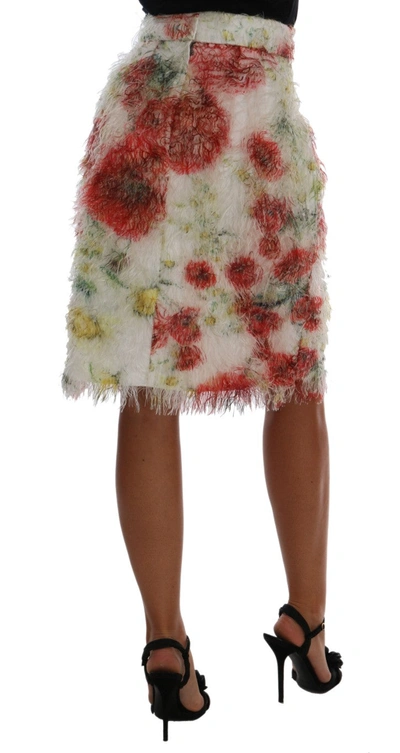 Shop Dolce & Gabbana Elegant Floral High-waist Pencil Women's Skirt In Multicolor