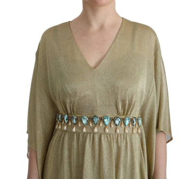 Shop Dolce & Gabbana Elegant Gold Shift Gown Women's Dress