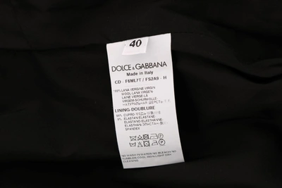 Shop Dolce & Gabbana Chic Polka Dotted Wool Women's Dress In Gray