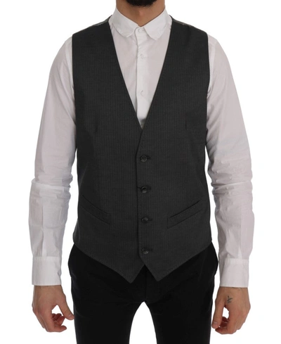 Shop Dolce & Gabbana Sleek Gray Single-breasted Waistcoat Men's Vest