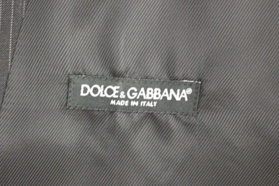 Shop Dolce & Gabbana Elegant Gray Striped Dress Men's Vest In Black