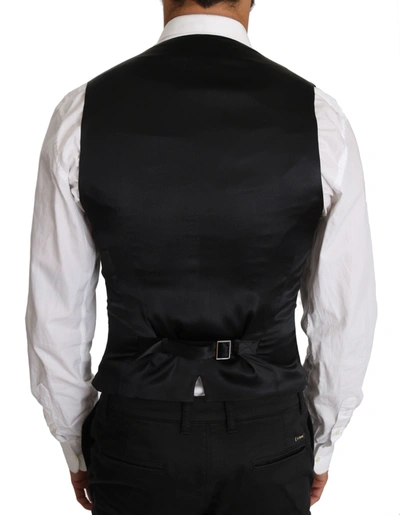 Shop Dolce & Gabbana Sleek Double Breasted Slim Fit Wool Men's Vest In Gray