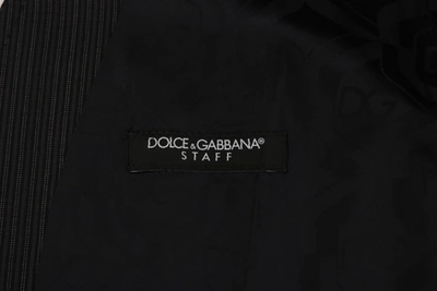 Shop Dolce & Gabbana Elegant Gray Striped Wool Blend Men's Vest