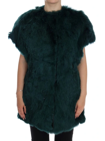 Shop Dolce & Gabbana Exquisite Green Alpaca Fur Long Women's Vest